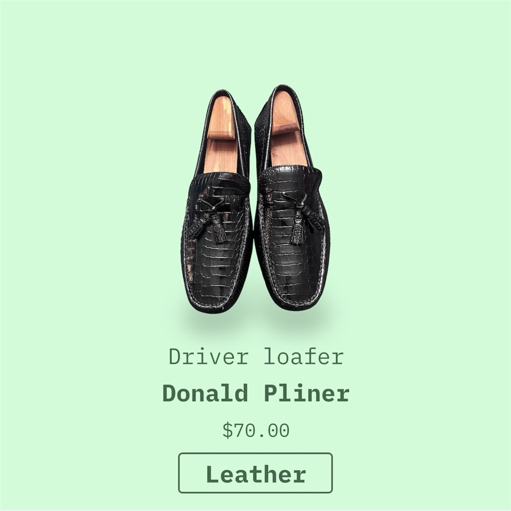 Donald J. Pliner Black Croc-Embossed Tassel Driver Loafers